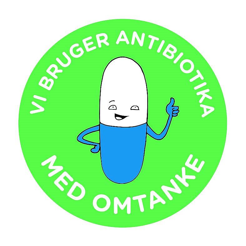 Logo for årets kampagne - "Vi bruger antibiotika med omtanke"