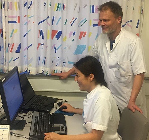 Overlæge Troels Bock og kollegaen Nurcan Aydemir går i luften med Sundhedsplatformen. Privat foto.