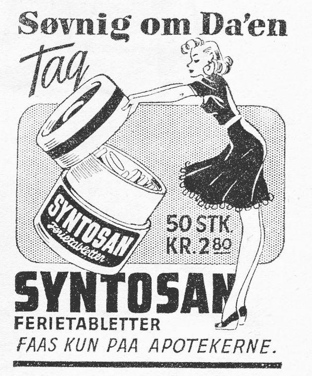 Annonce for Simon Spies’ ”ferietabletter”, 1949.