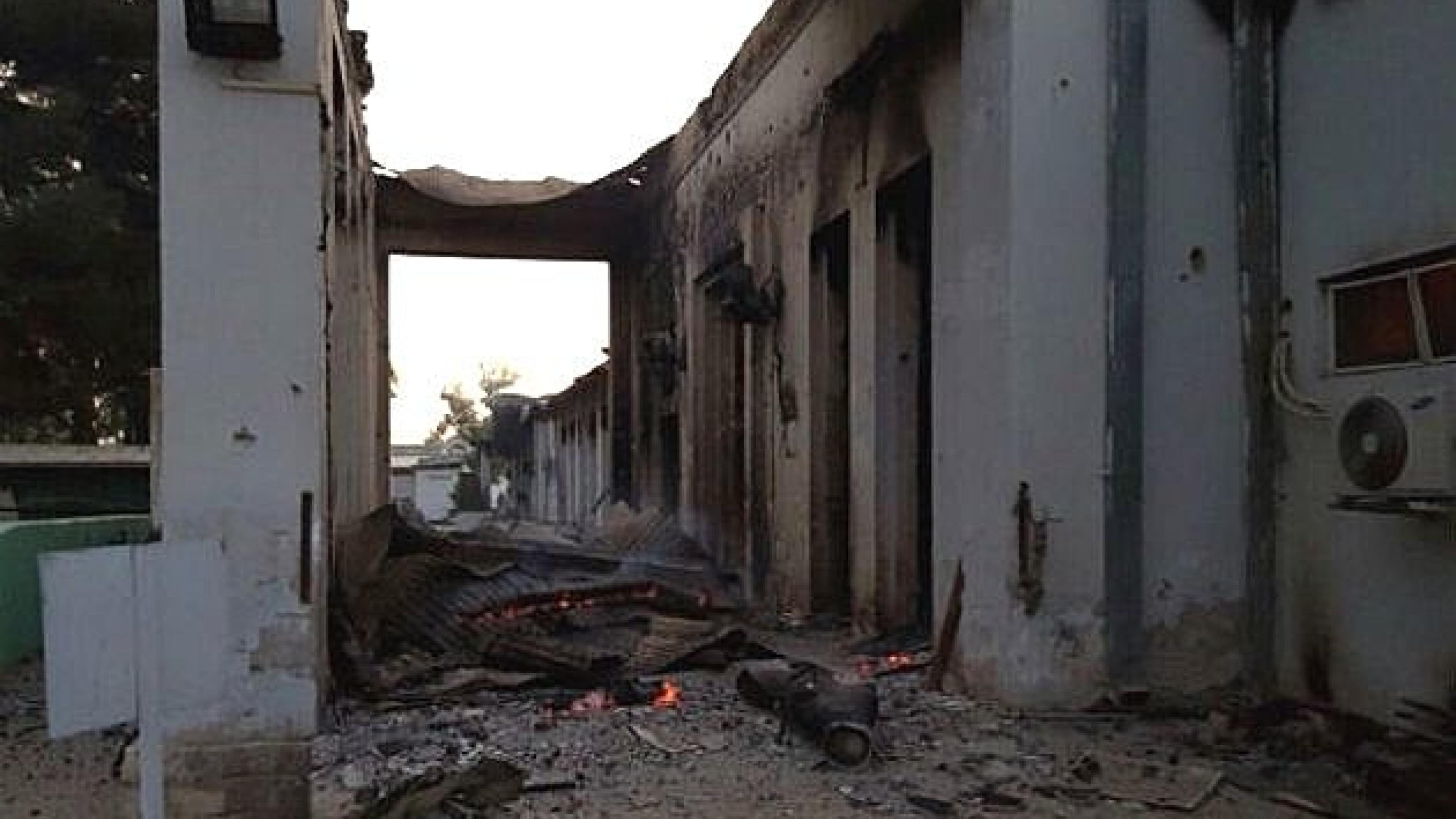 Hospitalet i Kunduz efter bombeangrebet natten til lørdag. Foto: MSF/Læger Uden Grænser