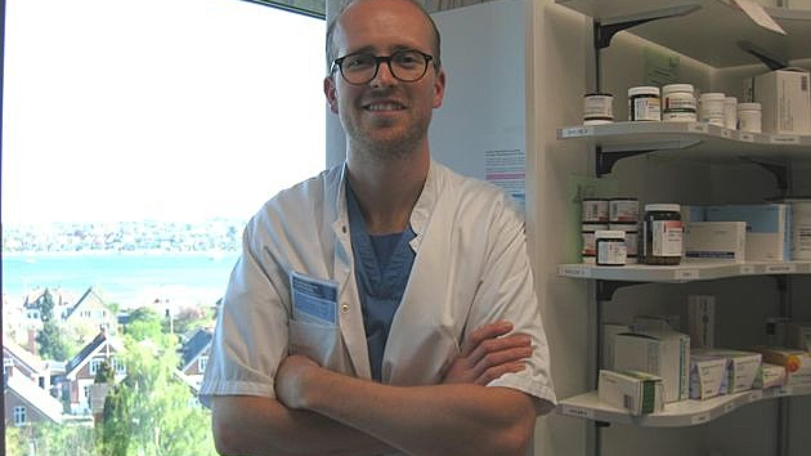 Thomas Lykke Veedfald, geriatrisk afdelilng, OUH Svendborg. (Privat foto)