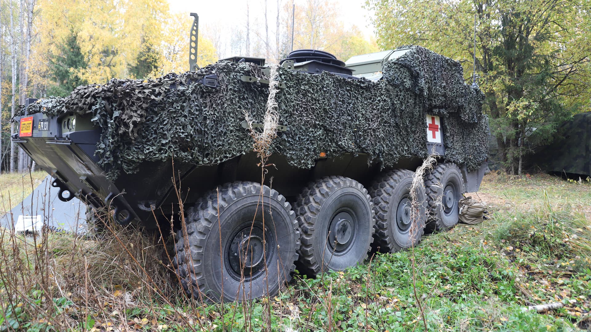 Når de er på øvelse, er Anne Krogh Leensbak og sygeplejersken en del af forbinderpladsen, en pansret vogn beregnet til behandling og transport af sårede. Foto: Privat