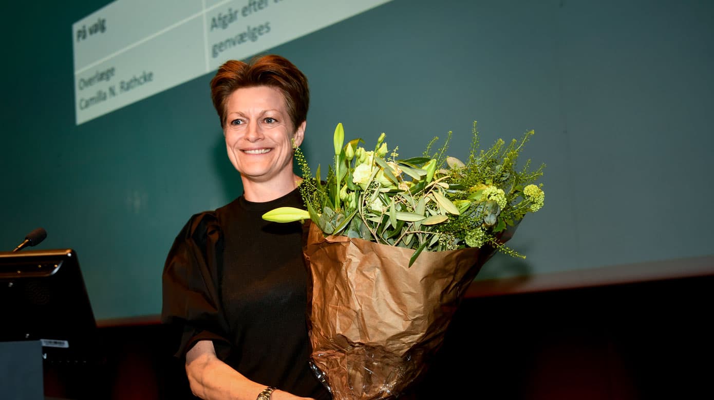 »Jeg har et projekt her i Lægeforeningen sammen med jer, og jeg synes, at vi er rigtig godt i gang«, sagde Camilla Rahtcke, da hun var blevet genvalgt. Foto: Palle Skov