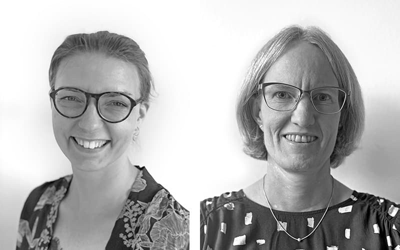 Camilla Aakjær Andersen, lektor på Aalborg Universitet og seniorforsker på Center for Almen Medicin i Aalborg, og Ulrike Mehnert, formand for DAUS og praktiserende læge i Hinnerup. Fotos: Privat