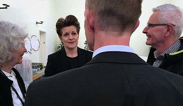 Formanden for Yngre Læger, Camilla Rathcke, på repræsentantsskabsmødet i Koldning. Her ved siden af Lene Espensen fra Yngre Læger og Louis Dusgaard fra Lægeforeningen, Region Syd. Foto: Palle Peter Skov