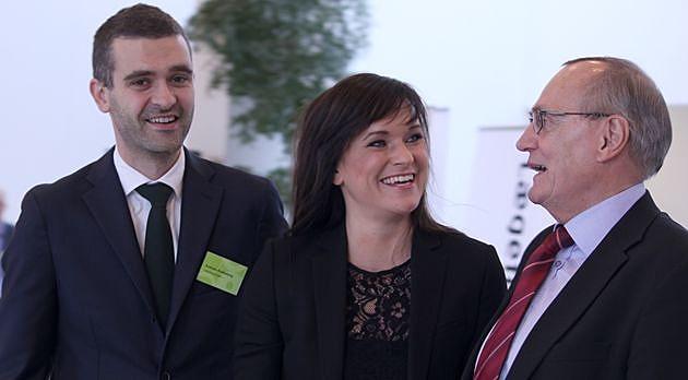 Andreas Rudkjøbing, formand for Lægeforeningen, Sundheds- og Ældreminister Sophie Løhde (V) og formand for Danske Regioner Bent Hansen (S). Foto: Ulla Hilden, Danske Regioner.