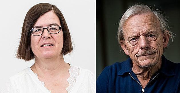 Lise Møller, formand for Etisk Udvalg i Lægeforeningen og fhv. overlæge Svend Lings - uenige om holdningen til aktiv dødshjælp. Foto: Rene Lomholt og Palle Peter Skov