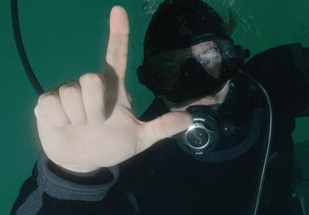 © Søværnets Dykkerskole / L-tegnet indikerer lav blodsukkerværdi.