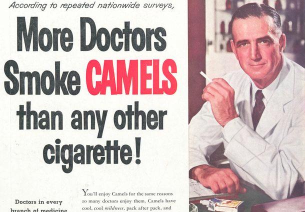 Amerikansk tobaksreklame fra 1952. 
