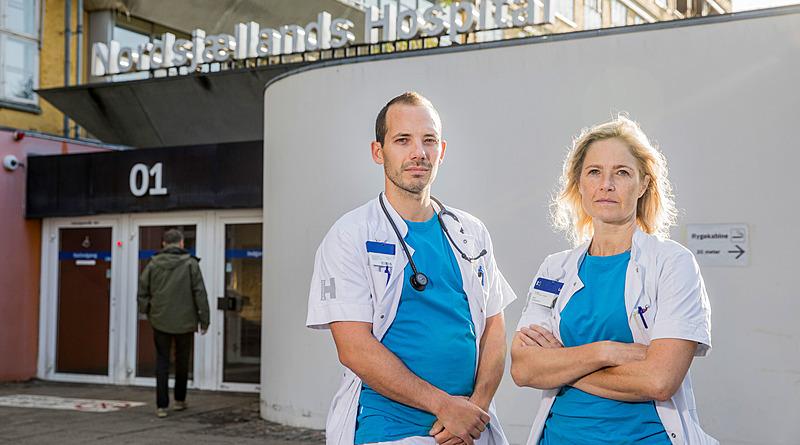 Drabet på deres kollega har fået lægerne på Nordsjællands Hospital i Hillerød til at drøfte, om de er sikret godt nok, hvis patienter vil dem noget ondt. Foto: Nikolai Linares