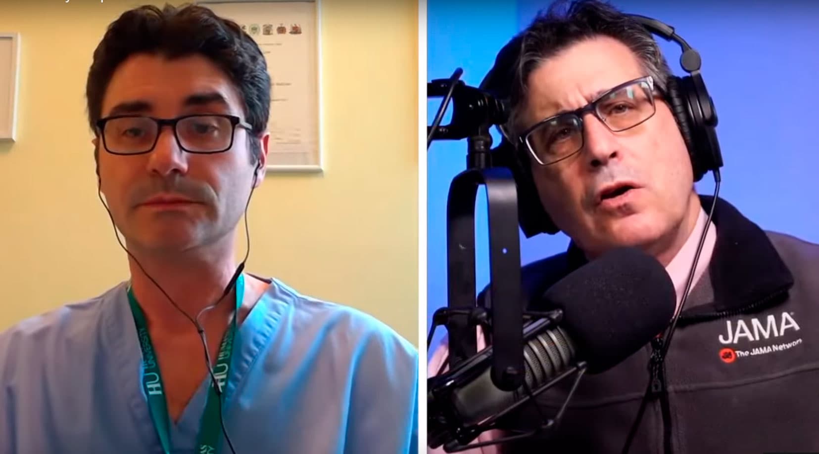 Maurizio Cecconi og Howard Bauchner i lægesamtale på tværs af Atlanten. 