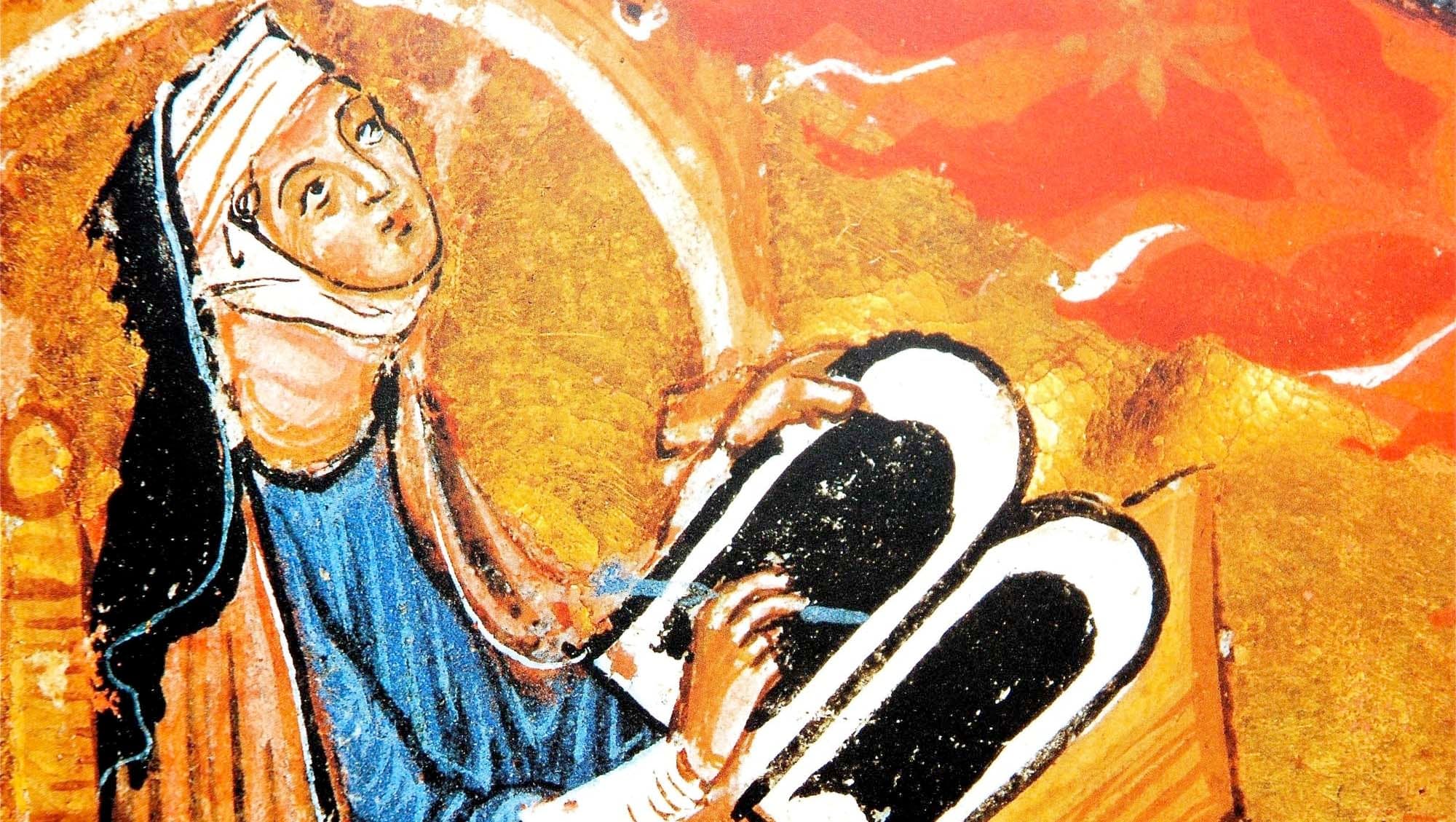 Hildegard af Bingen. Illustration fra middelalderligt håndskrift.