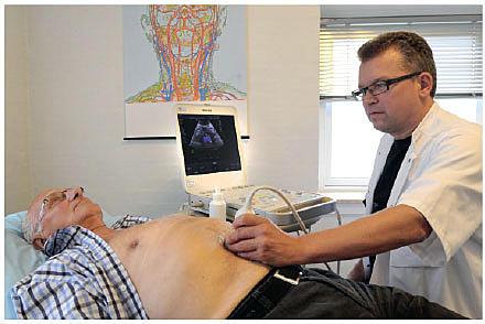 Ultralydundersøgelse for abdominalt aortaaneurisme.