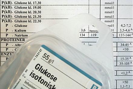 Iatrogen hyponatriæmi forårsaget af svær fysiologisk hypoton væske.