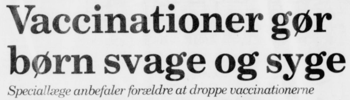 Avisrubrik fra Nordjyske Søndag/Aalborg Stiftstidende den 14. april 1996
