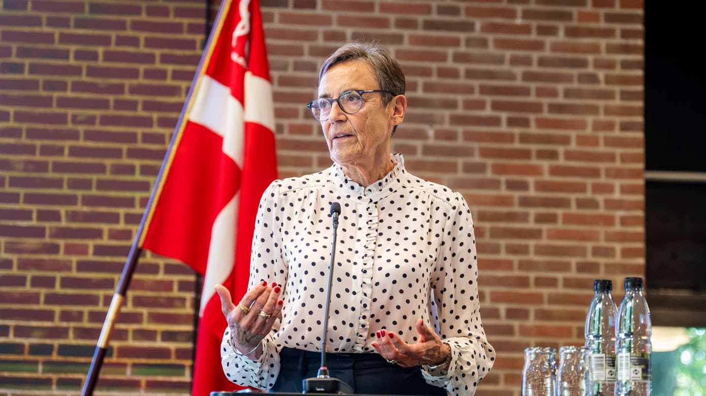 »Vi skal gå forrest i arbejdet med at sikre et godt arbejdsmiljø i en tid med usikkerhed og forandringer. Det er ikke nogen nem opgave«, sagde Susanne Wammen i sin sidste mundtlige beretning som formand for Overlægeforeningen. Foto: Maria Tuxen Hedegaard