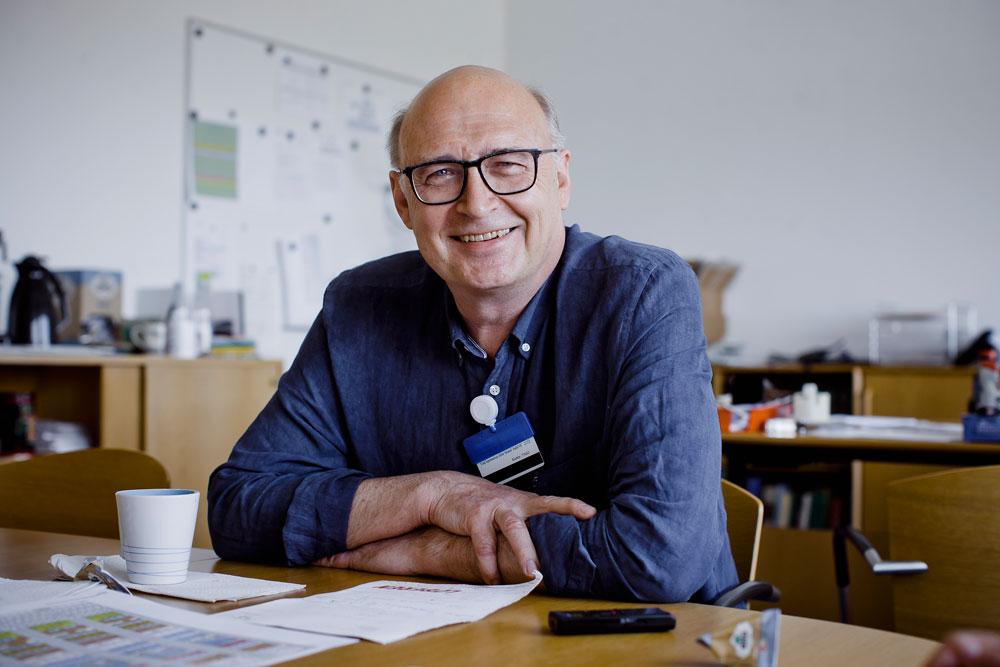 Hans Rudolf Stimpel er 68 år og har været ledende overlæge på afdelingen i seks år. Han regner med at fortsætte til 2023. (Foto: Claus Boesen)