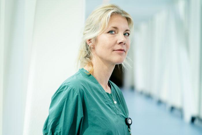 Christine Sølling arbejder i Rigshospitalets nye Nordfløj. Foto: Claus Bech 
