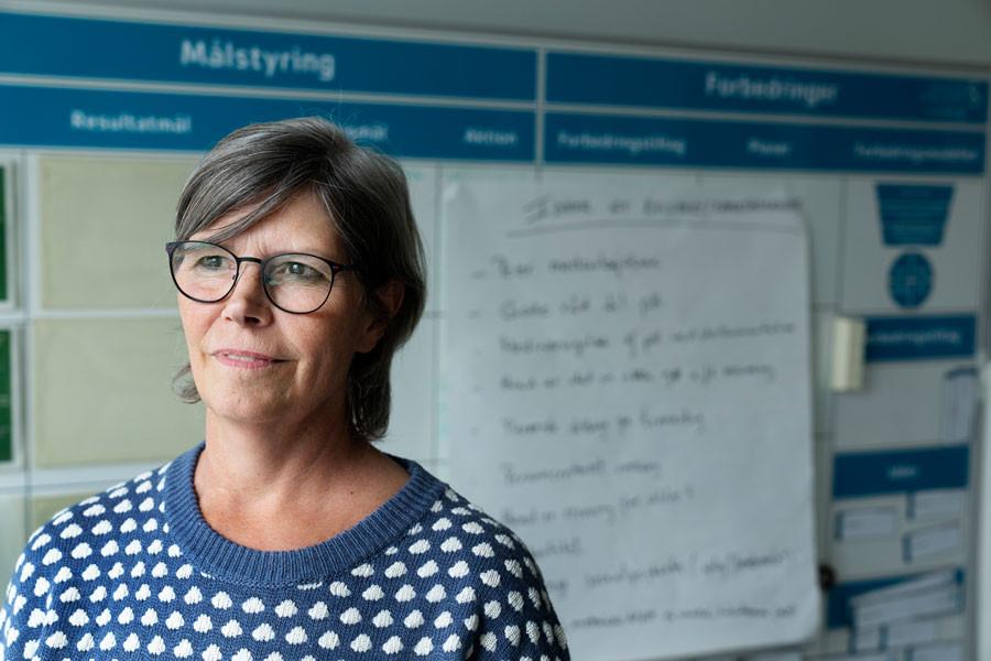 Lise Lotte Jensen har været afdelingssygeplejerske og daglig leder i Distriktspsykiatri for Ældre i Trekroner i syv år. Foto: Claus Bech