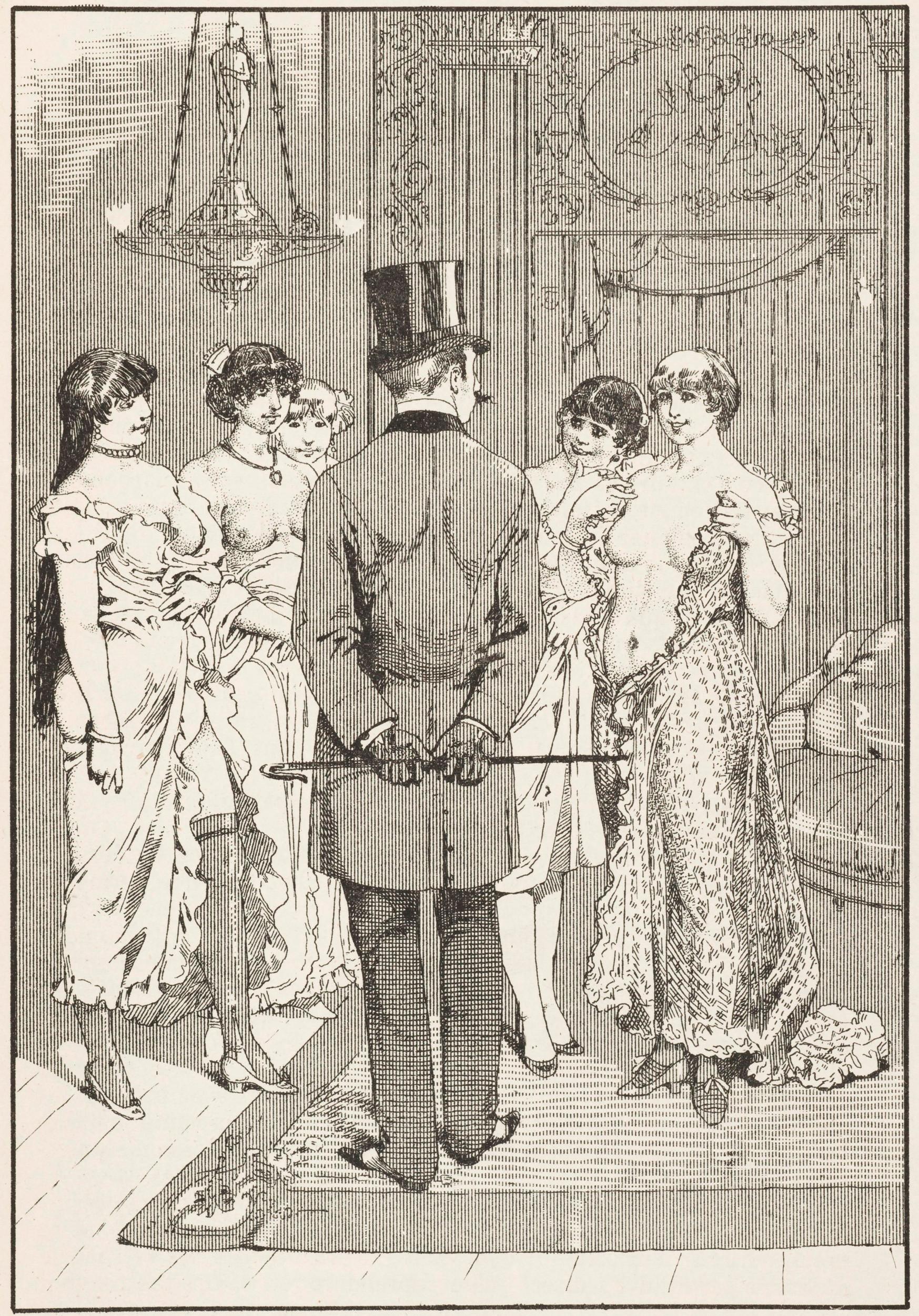  Tegnerens forestilling om et bordel. Ill. i fransk magasin, 1890’erne.