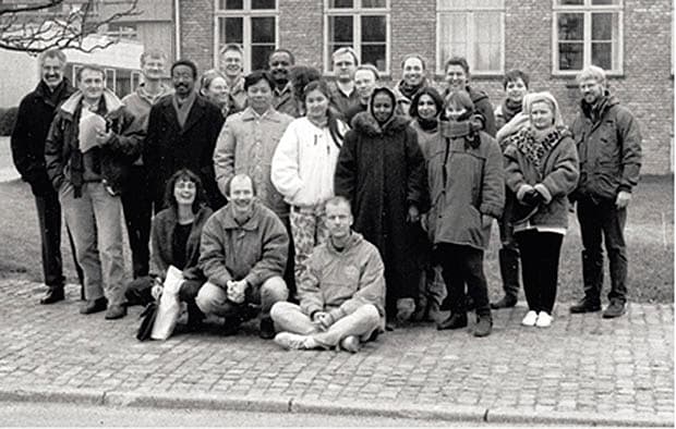 Et udsnit af danske malariaforskere ca. 1995, blandt andre tre senere professorer ved Københavns Universitet.