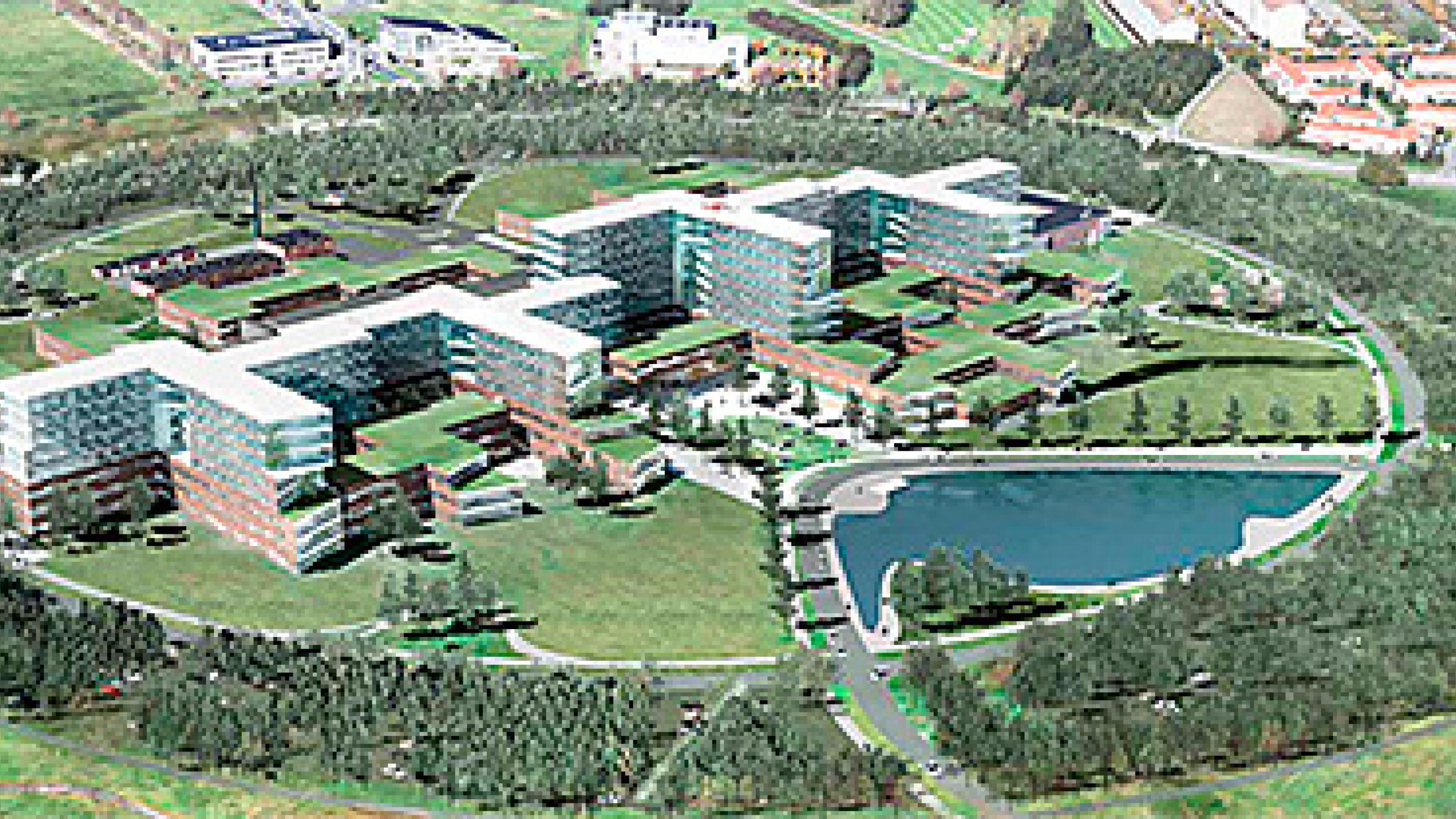 Det nye Sjællands Universitetshospital, Køge, når det vil stå færdigt i 2022. Foto: Region Sjælland.