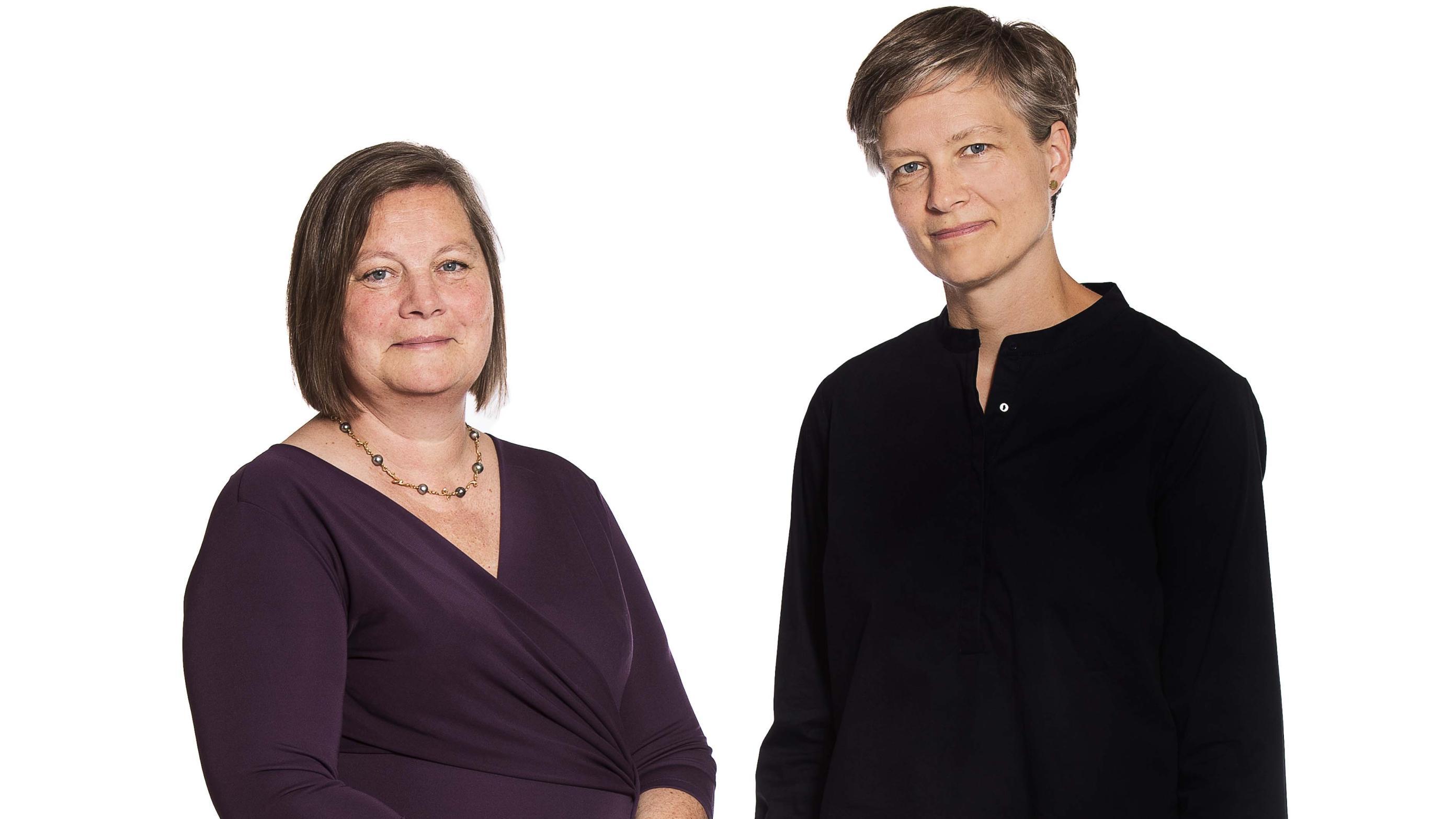 f.v. Formand for overlægeforeningen Lisbeth Lintz & Formand Helga Schultz, Yngre Læger. 