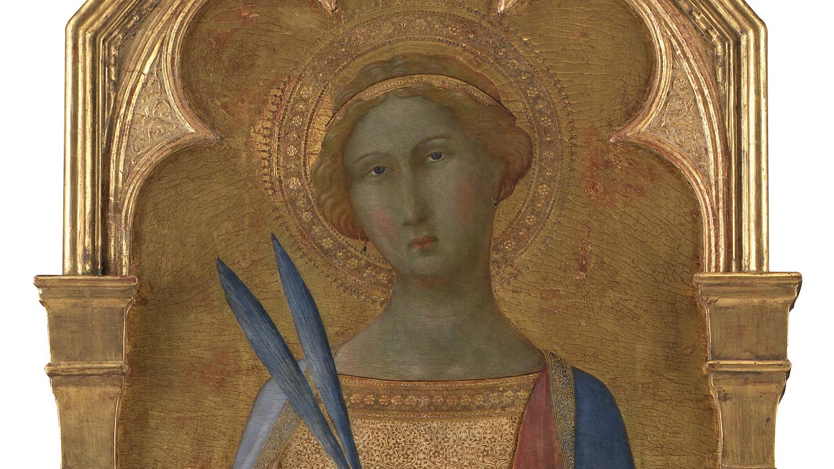 Mesteren for Palazzo Venezia Madonna, Lippo Memmi, Martini, Simone, »Skt. Corona«, 1348-1352. Pressefoto: Statens Museum for Kunst